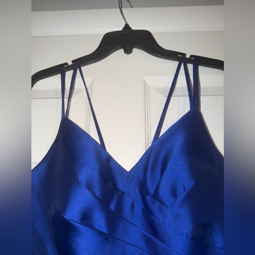 Royal Blue A-Line Satin Dress. (NWT) My Michelle, size 1 - Picture 10 of 13